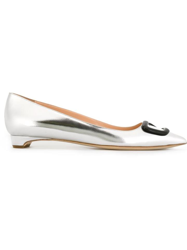 Rupert Sanderson Pointed Toe Metallic Ballerinas