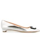 Rupert Sanderson Pointed Toe Metallic Ballerinas