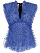 Khaite Dali Dotted Tulle Top - Blue