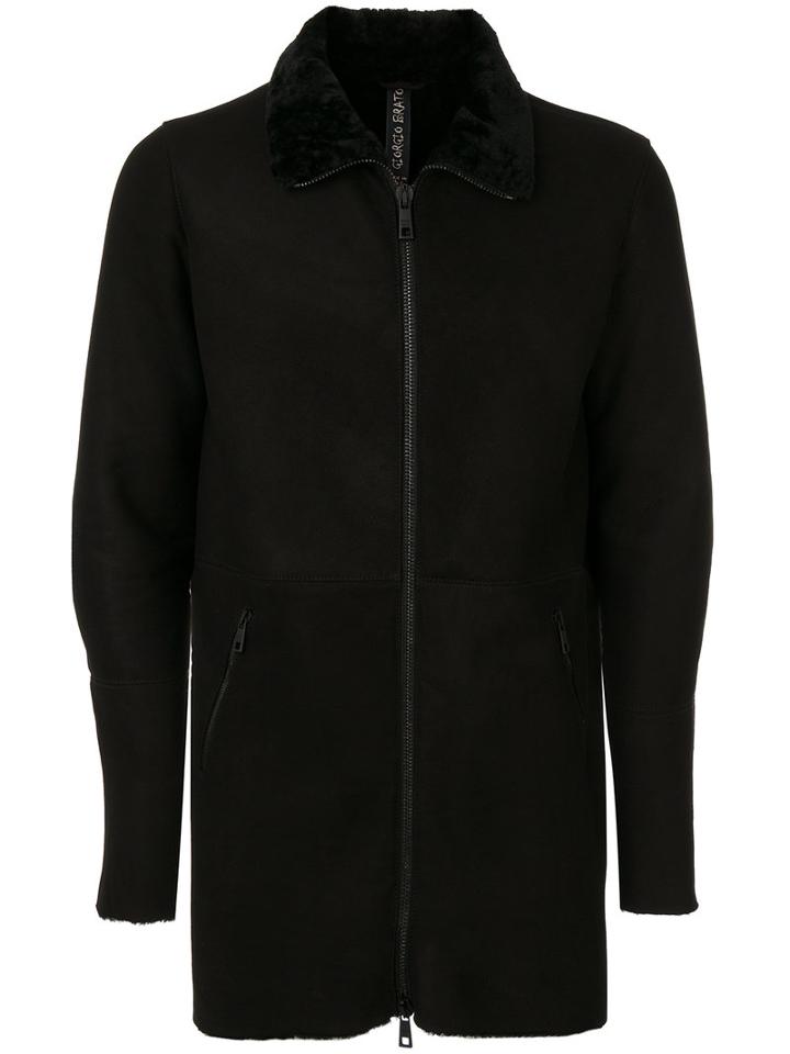 Giorgio Brato - Panelled Zipped Jacket - Men - Sheep Skin/shearling - 50, Black, Sheep Skin/shearling