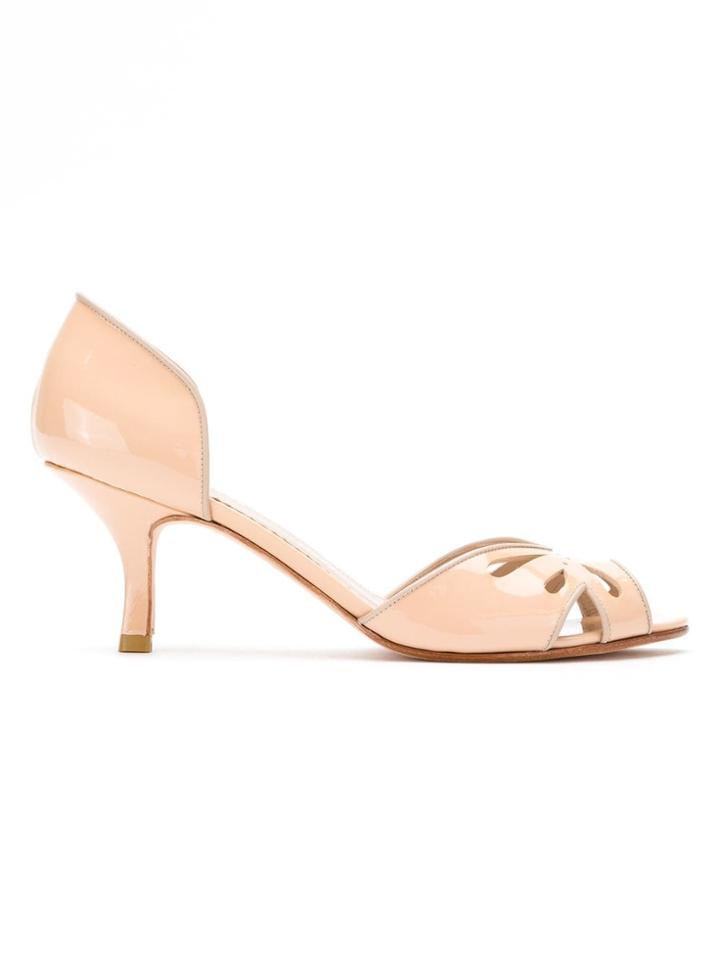 Sarah Chofakian Valencia Peep Toe Shoes - Neutrals