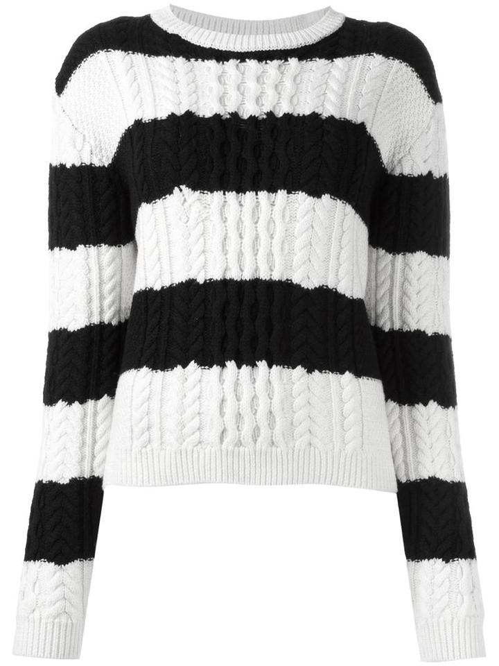 Chinti And Parker Striped Jumper, Women's, Size: Small, Black, Merino