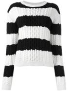 Chinti And Parker Striped Jumper, Women's, Size: Small, Black, Merino