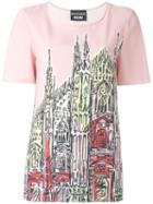 Boutique Moschino Church Print T-shirt, Women's, Size: 42, Pink/purple, Polyester/other Fibers