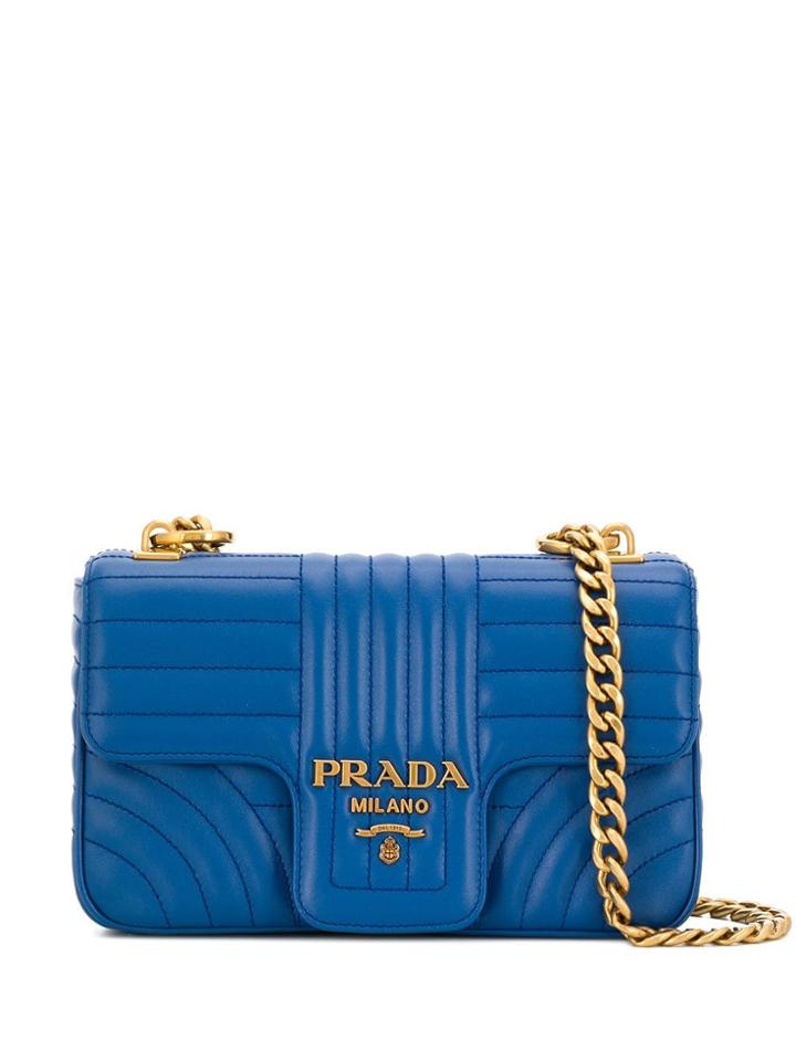 Prada Diagramme Small Shoulder Bag - Blue