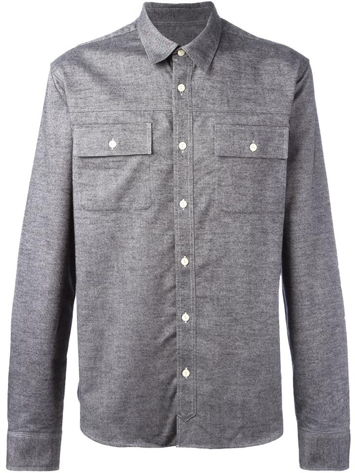 Maison Kitsuné Patch Pocket Shirt, Men's, Size: 39, Black, Cotton