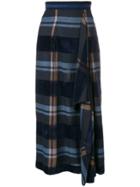 D.exterior Checked Midi Skirt - Blue