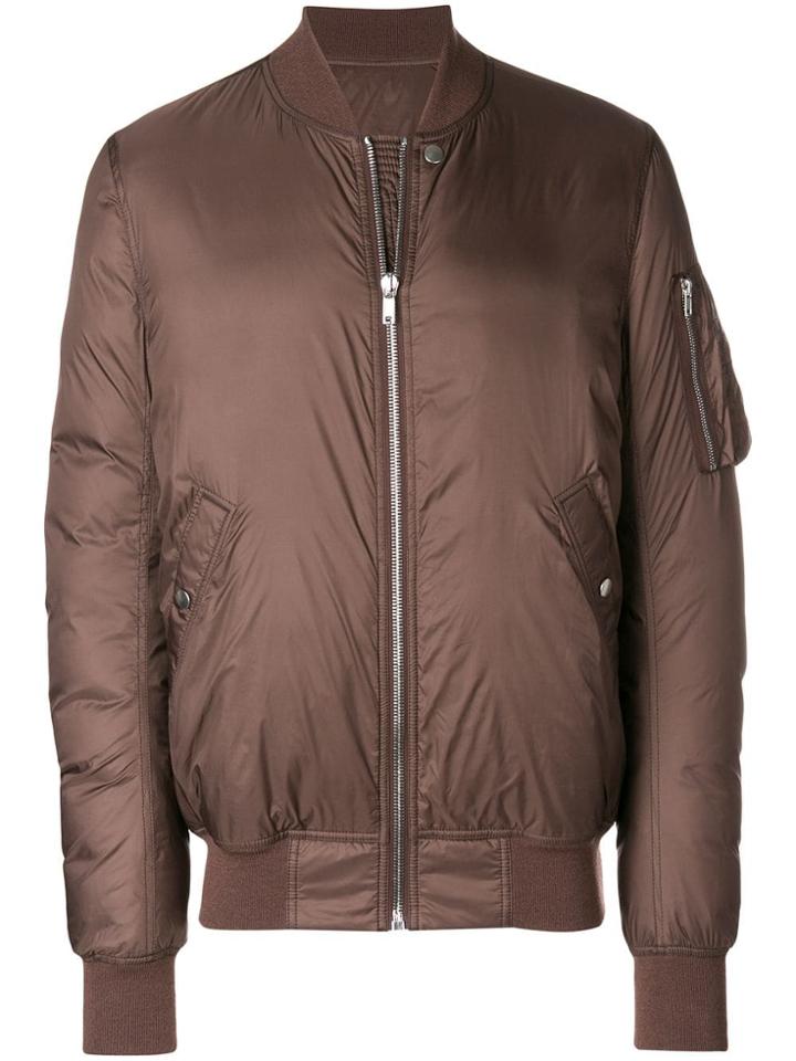 Rick Owens Zipped Bomber Jacket - Brown