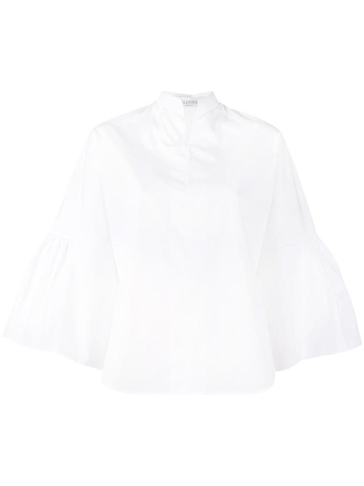 Valentino Bell Sleeve Blouse, Women's, Size: 42, White, Cotton