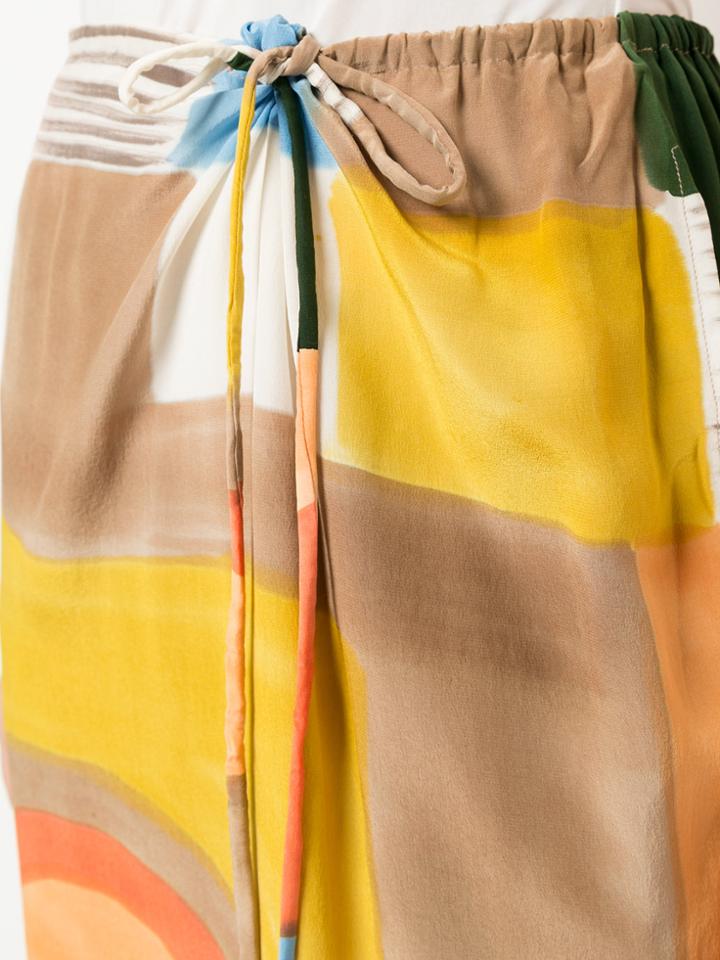 Issey Miyake Vintage Abstract Print Straight Skirt - Multicolour
