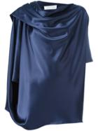 Gianluca Capannolo Draped Blouse, Women's, Size: 46, Blue, Triacetate/polyester