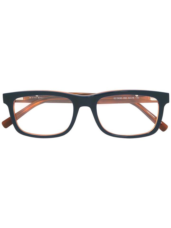 Ermenegildo Zegna Square Frame Glasses, Black, Acetate