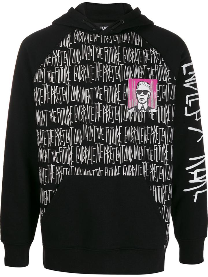 Karl Lagerfeld X Endless Lettering Print Hoodie - Black