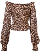 Caroline Constas Leopard Print Blouse - Brown