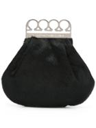 Jean Paul Gaultier Vintage Knuckle Duster Faux Fur Clutch - Black