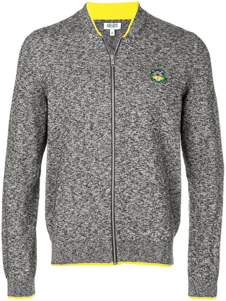 Kenzo Tiger Crest Knitted Jacket - Grey