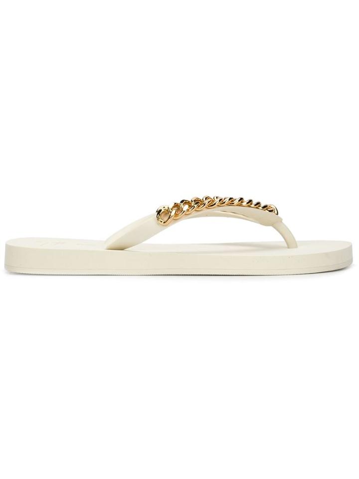 Giuseppe Zanotti Design Gold Chain Flip Flops