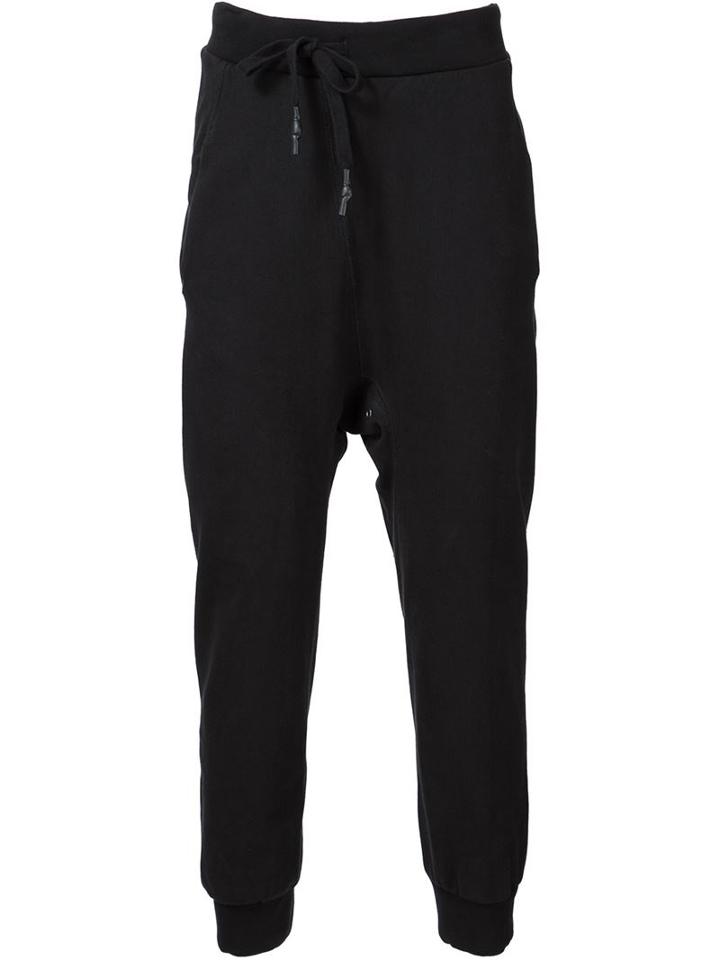 11 By Boris Bidjan Saberi Drop-crotch Track Pants, Men's, Size: S, Black, Cotton