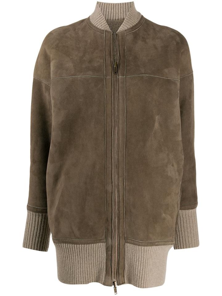 Salvatore Santoro Suede Collarless Jacket - Neutrals
