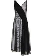 Adeam Art Deco Lace And Polka Dot Slip Dress - Black