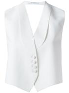 Givenchy Tuxedo Vest, Women's, Size: 38, White, Viscose/spandex/elastane/cotton