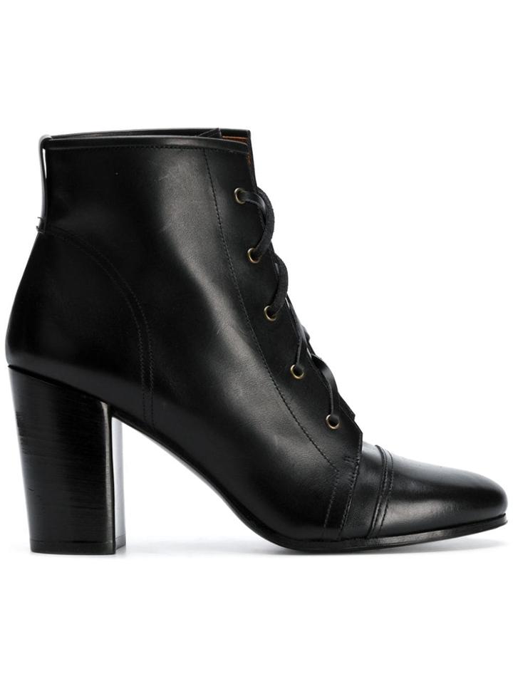 Michel Vivien Lace-up Ankle Boots - Black