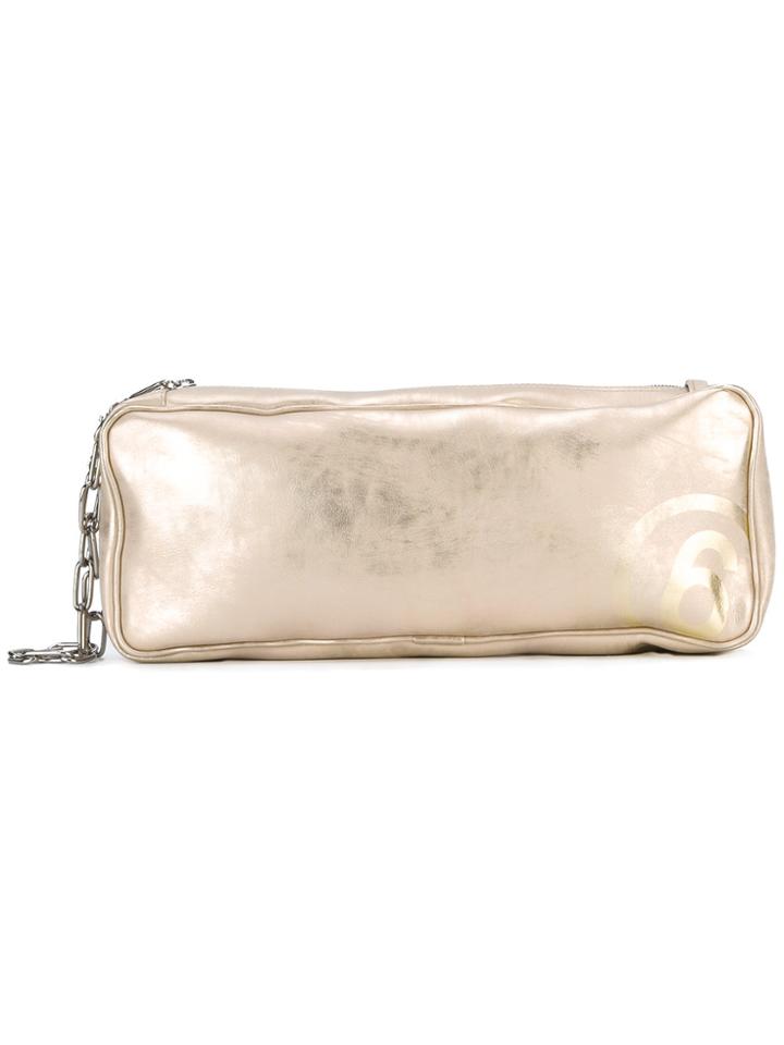 Mm6 Maison Margiela High Shine Clutch Bag - Metallic