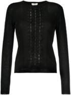 Fendi - Bow Appliqué Knit Top - Women - Silk/cotton/polyurethane - 42, Black, Silk/cotton/polyurethane
