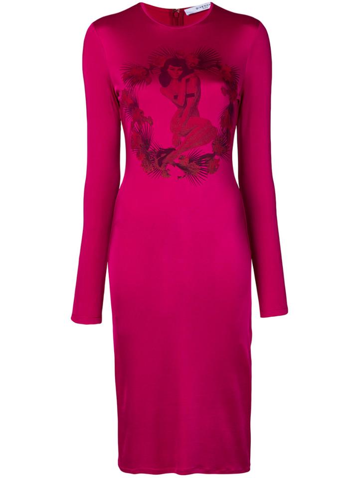 Givenchy Pin-up Girl Printed Dress - Pink & Purple