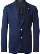 Tagliatore Two Button Blazer, Men's, Size: 54, Blue, Cupro/virgin Wool