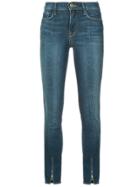Frame Denim Ankle Zip Skinny Jeans - Blue