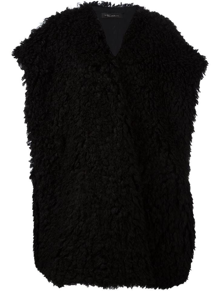 Area Di Barbara Bologna Faux-fur Gilet, Women's, Black, Polyamide/cotton