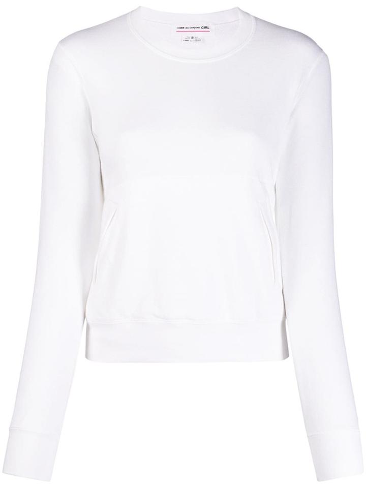 Comme Des Garçons Girl Heart Detailed Sweatshirt - White