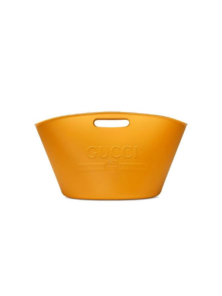 Gucci Logo Top Handle Bag - Yellow