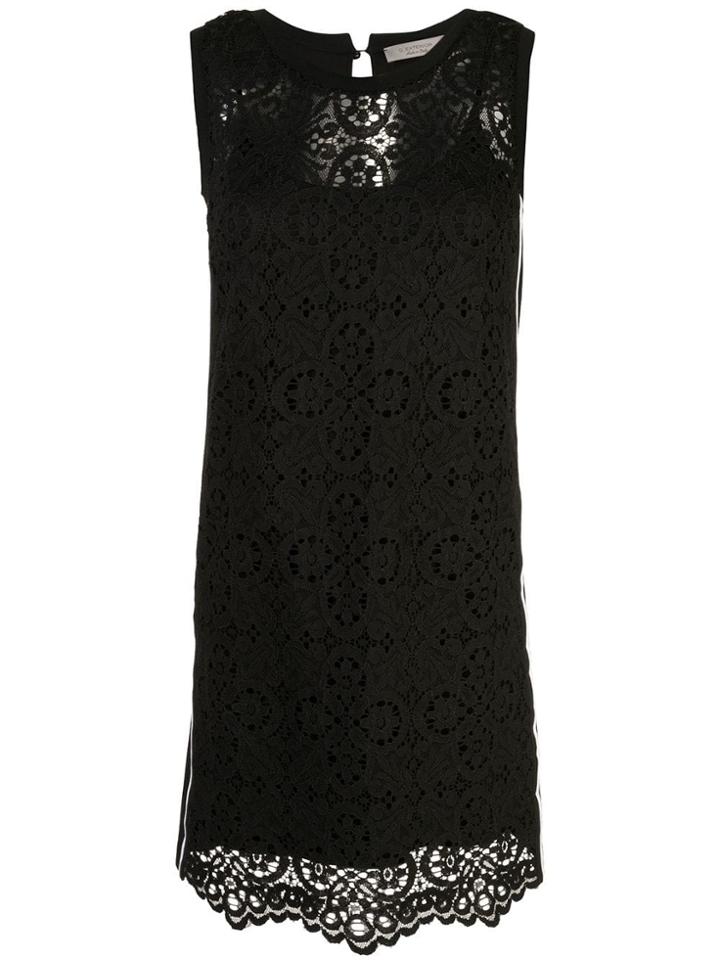 D.exterior Lace Front Mini Shift Dress - Black