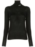 Nº21 Gathered Detail Turtleneck Jumper - Black