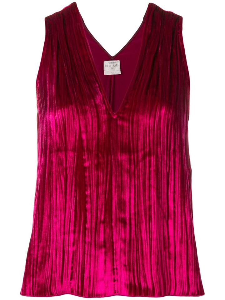 Forte Forte Creased V-neck Tank Top - Red