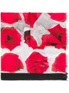 Ps By Paul Smith Rose Print Scarf, Women's, Grey, Silk/modal