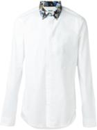 Kenzo Cartoon Print Collar Shirt, Men's, Size: 44, White, Cotton/spandex/elastane