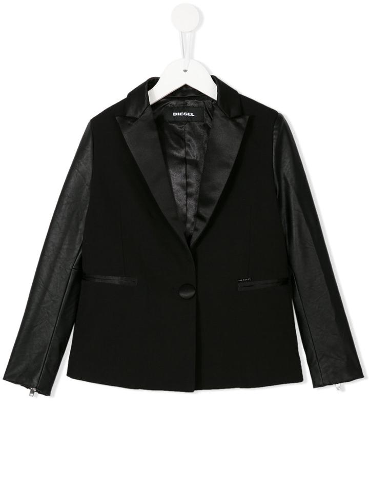 Diesel Kids - Paneled Blazers - Kids - Polyester/spandex/elastane/viscose - 8 Yrs, Black