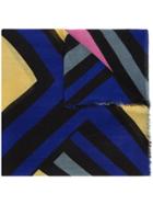 A Peace Treaty Pattern Panelled Scarf - Black