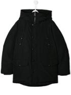 Moncler Kids Teen Hooded Padded Coat - Black