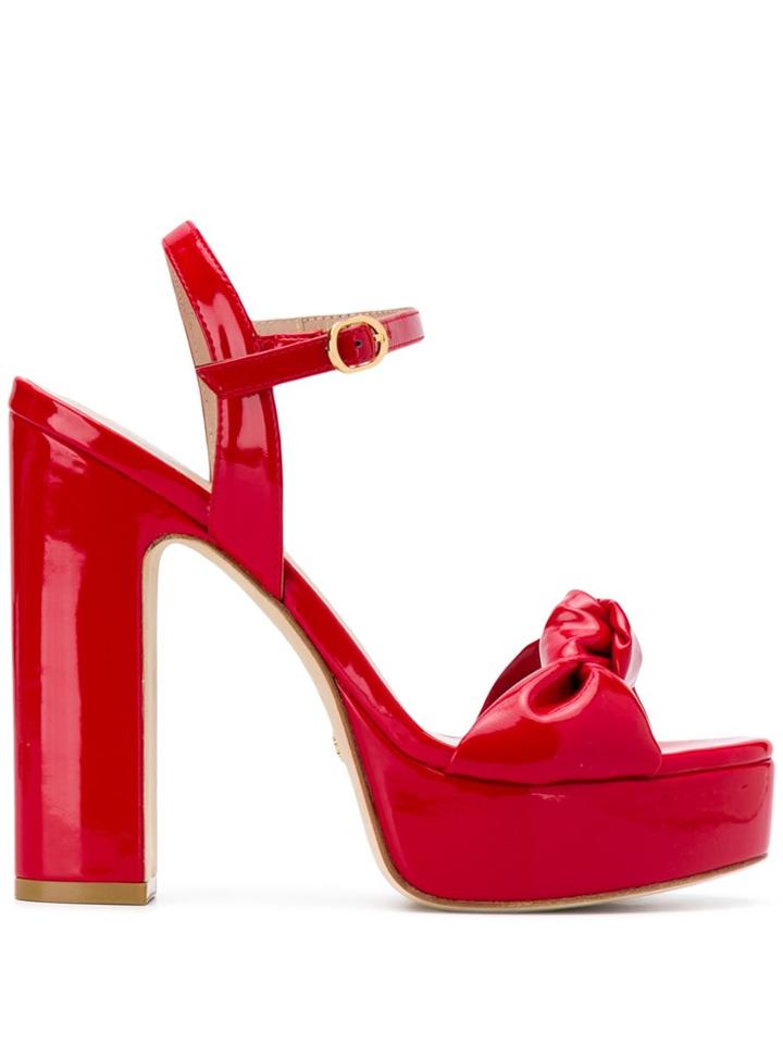 Stuart Weitzman 130mm Mirri Knot Detail Sandals - Red