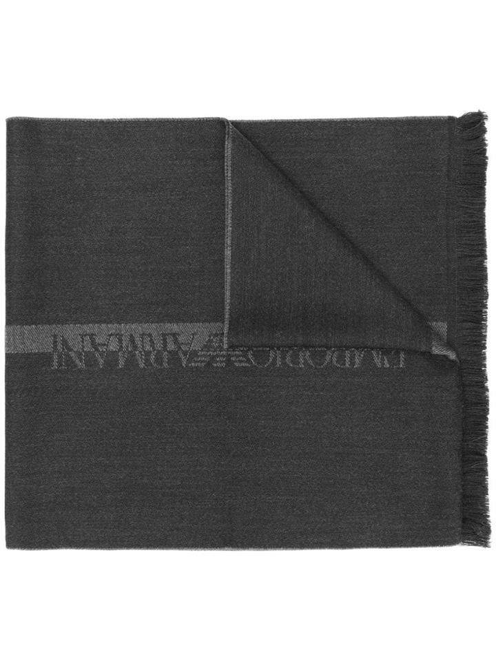 Emporio Armani Monogram Scarf - Grey