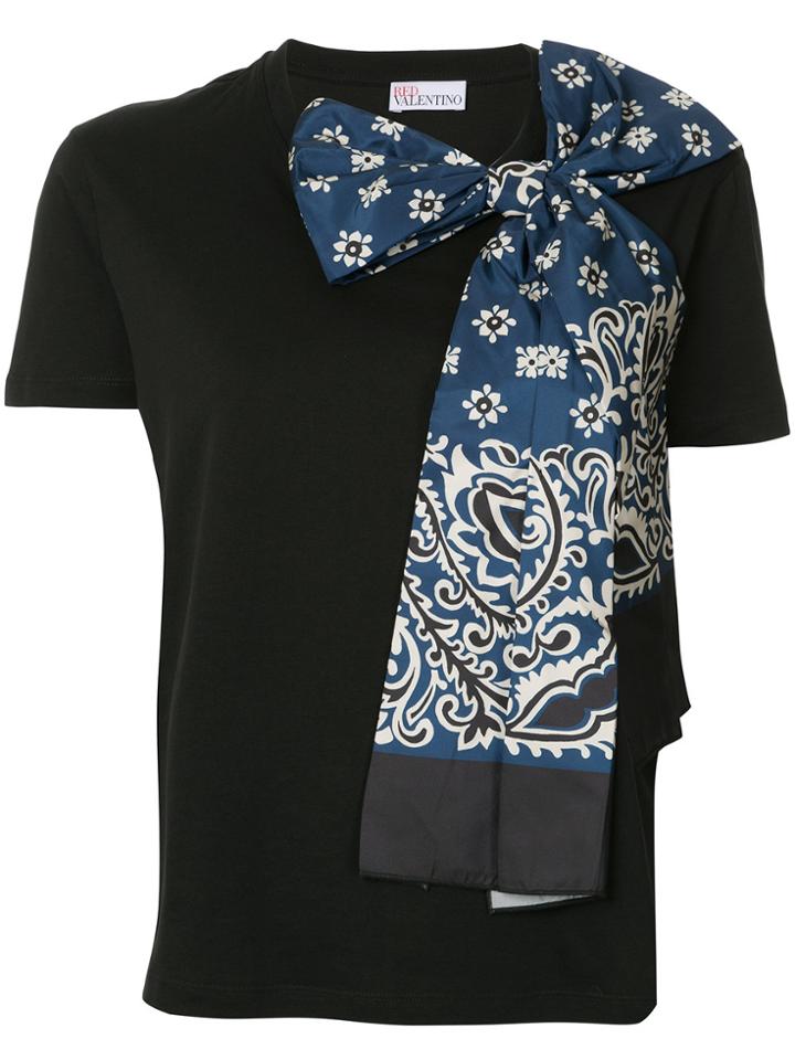 Red Valentino Contrast Bow Trim T-shirt - Black
