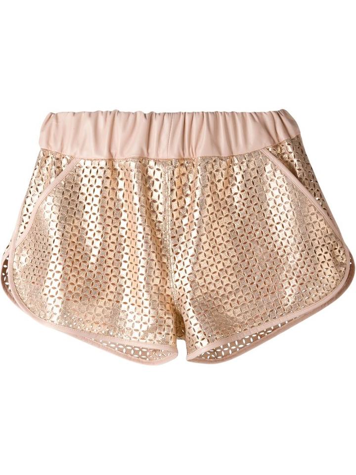 Drome Leather Shorts, Women's, Size: M, Pink/purple, Leather/cupro