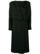 Alberta Ferretti Long Sleeved Midi Dress - Black