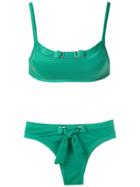 Amir Slama Front Tie Detail Bikini Set - Green