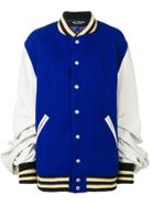 Junya Watanabe Ruched Sleeve Varsity Jacket - Blue
