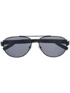 Montblanc Matte-finish Round Frame Sunglasses - Black
